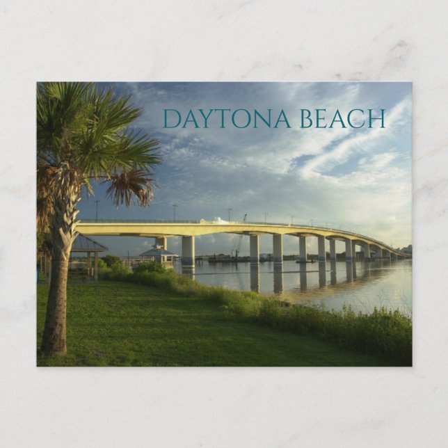 Broadway Bridge, Halifax River, Daytona Beach, FL Postcard (Front)