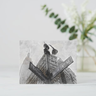 Broadway corner sign  postcard