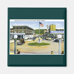 Broadway from Trail's End Turn-A-Round, Seaside,OR Magnet