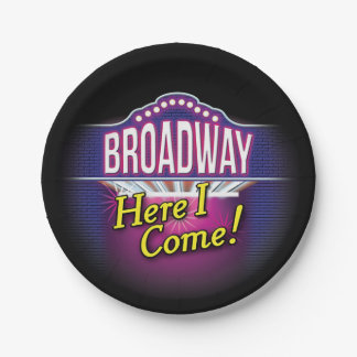 'Broadway Here I Come!' Paper Plate