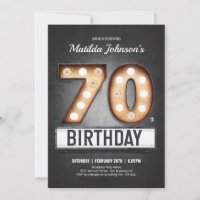 Broadway Marquee 70th Birthday Vintage Fun Custom 