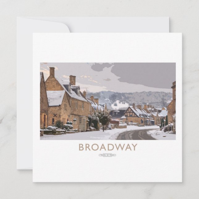 Broadway Railway Poster Holiday Card (Front)