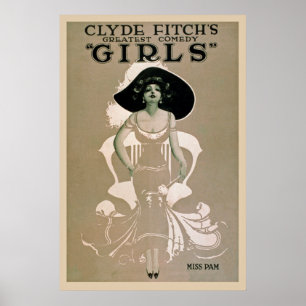 Broadway Show Girls Comedy Vintage Poster