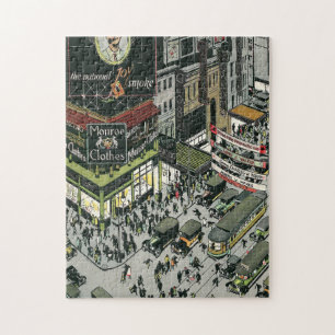 Broadway, Times Square, New York streets by night Jigsaw Puzzle