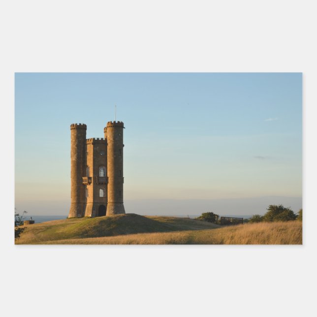 Broadway tower in the Cotswolds rectangle sticker (Front)