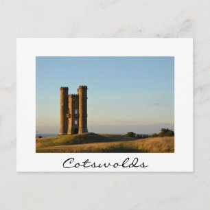 Broadway tower in the Cotswolds white postcard