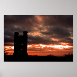 Broadway Tower Sunset Cotswolds England Poster