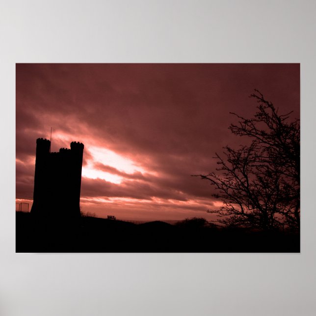 Broadway Tower Sunset Cotswolds England Poster (Front)