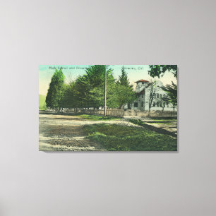 Broadway View of the Exterior of the High School Canvas Print