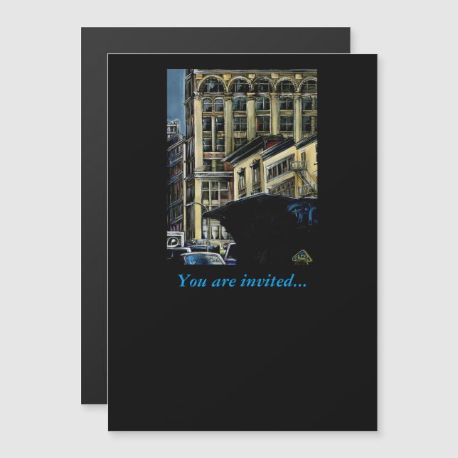 Broadway's Best, New York City Magnetic Invitation (Front/Back)