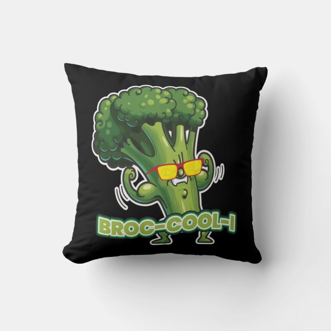 Broc-cool-i Vegan Vegan Vegetables Throw Pillow (Front)