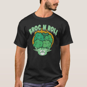 Broc N Roll Vegan Vegetarian Broccoli Vegetable T-Shirt