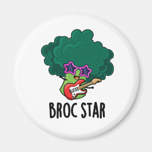 Broc Star Funny Brocolli Rock Star Pun  Magnet