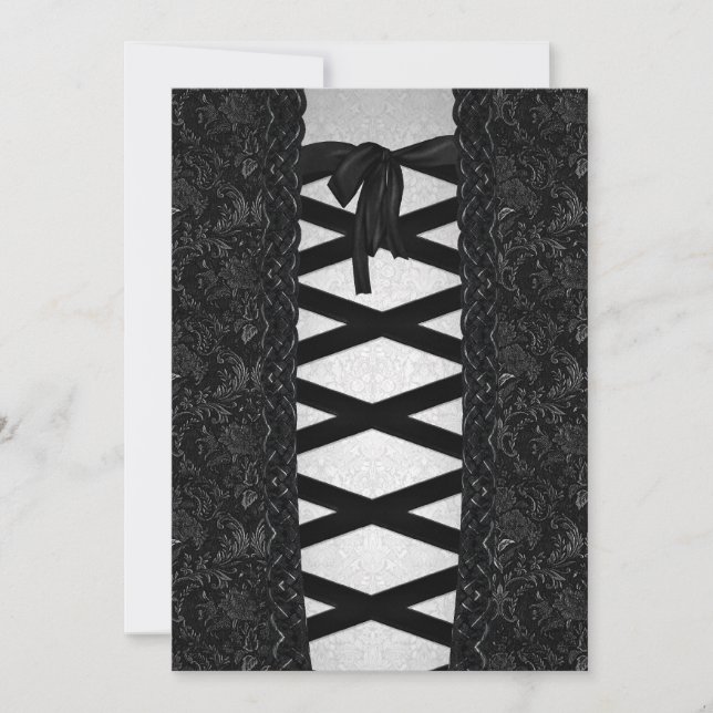 Brocade Corset Look Goth Wedding Invitation (Front)