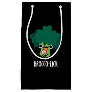 Brocco-lick Funny Veggie Broccoli Pun Dark BG Small Gift Bag