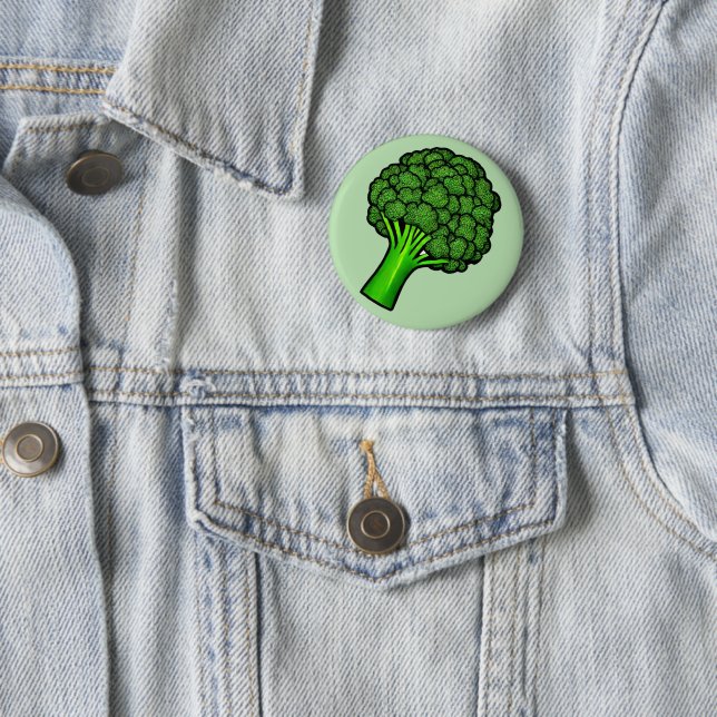 Broccoli 2 Inch Round Button (In Situ)