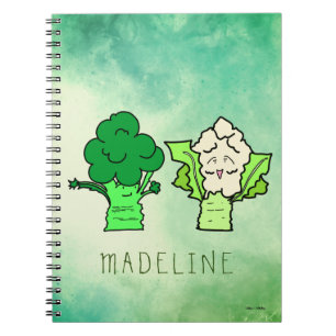 Broccoli and Cauliflower Customizable Notebook