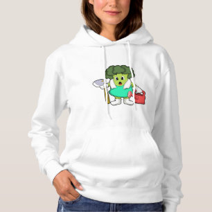 Broccoli as Farmer with Watering can Hoodie