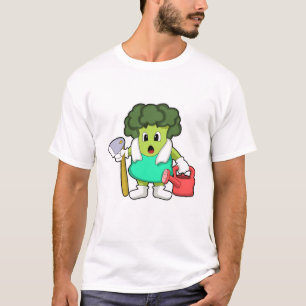 Broccoli as Farmer with Watering can T-Shirt