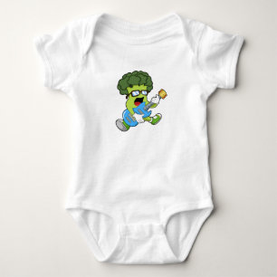 Broccoli as Musician with Guitar Baby Bodysuit