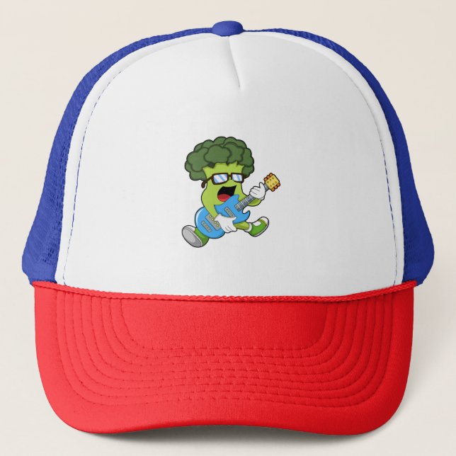 Broccoli as Musician with Guitar Trucker Hat (Front)