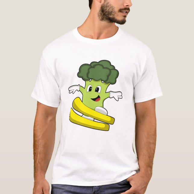 Broccoli as Skier with Ski T-Shirt (Front)