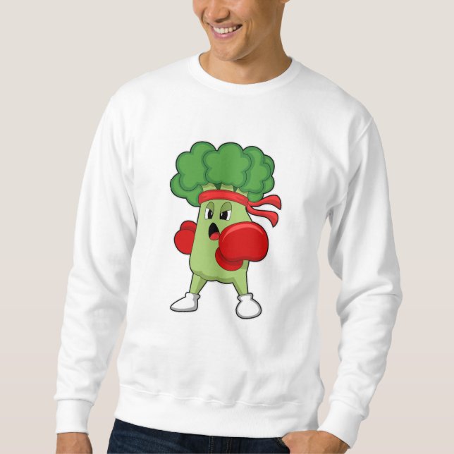 Broccoli at Boxing with Boxing gloves Sweatshirt (Front)