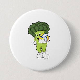 Broccoli at Volleyball Sports 3 Inch Round Button