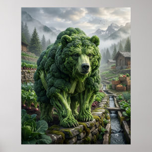 Broccoli Bear Terrace Poster