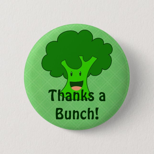 Broccoli Bunch 2 Inch Round Button (Front)