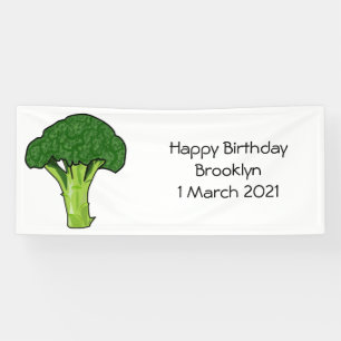 Broccoli cartoon illustration banner