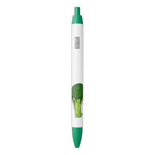 Broccoli cartoon illustration black ink pen