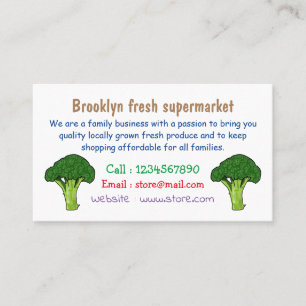 Broccoli cartoon illustration business card
