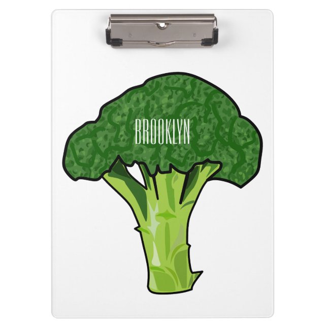 Broccoli cartoon illustration clipboard (Front)