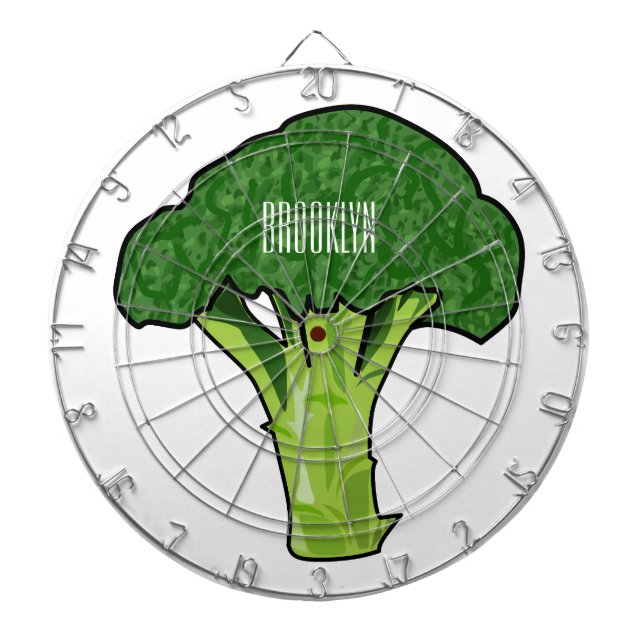 Broccoli cartoon illustration dartboard (Front)