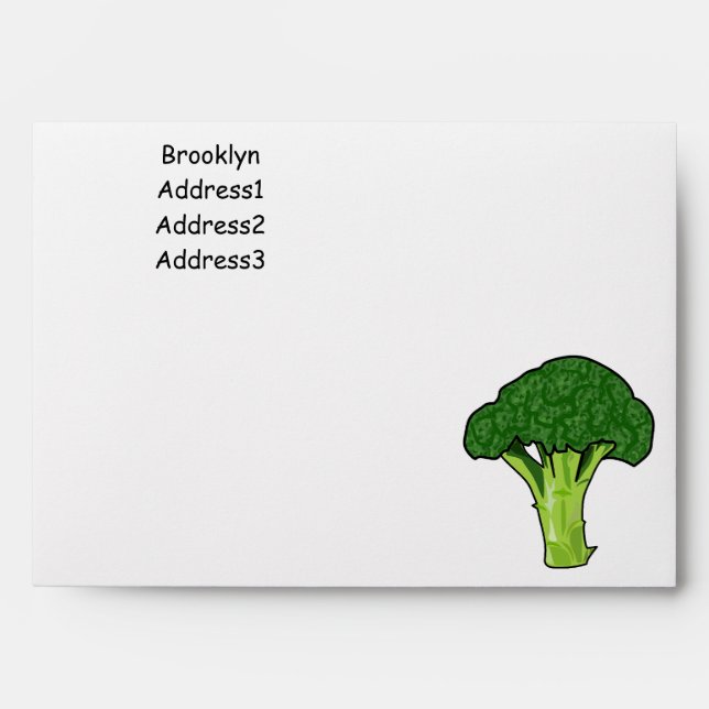 Broccoli cartoon illustration envelope (Front)