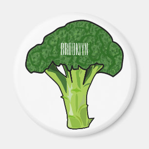 Broccoli cartoon illustration magnet