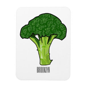 Broccoli cartoon illustration magnet