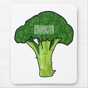 Broccoli cartoon illustration mouse pad