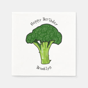 Broccoli cartoon illustration napkin