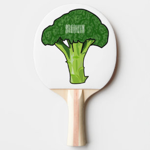 Broccoli cartoon illustration ping pong paddle