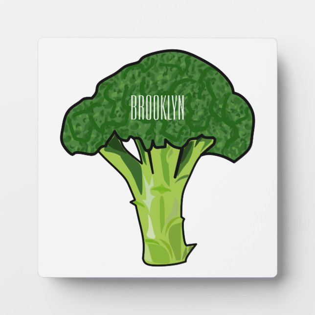 Broccoli cartoon illustration plaque (Front)
