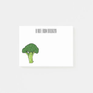 Broccoli cartoon illustration post-it notes