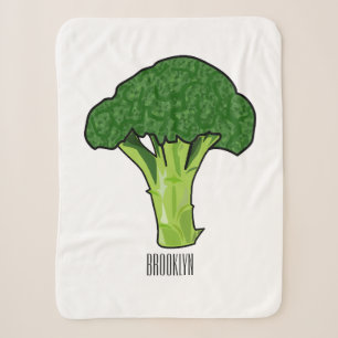 Broccoli cartoon illustration sherpa blanket