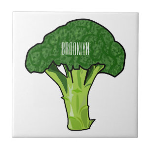Broccoli cartoon illustration tile