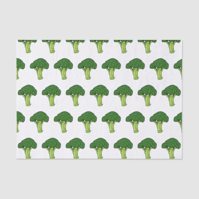 Broccoli cartoon illustration tissue paper (Front)