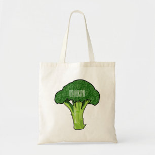 Broccoli cartoon illustration tote bag
