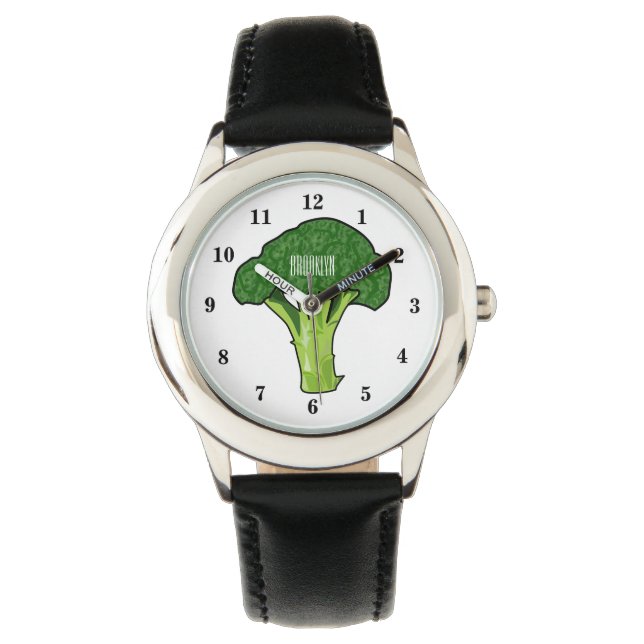 Broccoli cartoon illustration watch (Front)