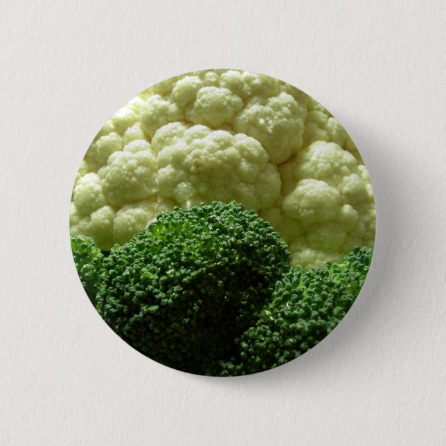 Broccoli & cauliflower 2 inch round button (Front)