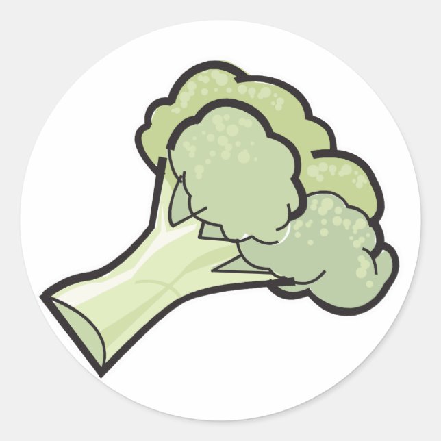 broccoli classic round sticker (Front)